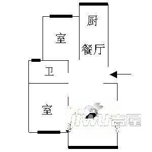 红运新村2室2厅1卫户型图