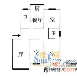 红运新村2室2厅1卫户型图