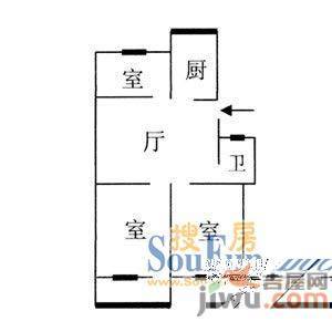 红运新村2室2厅1卫户型图