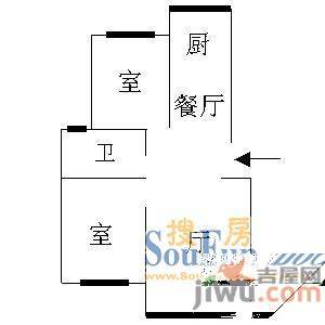 红运新村2室2厅1卫户型图