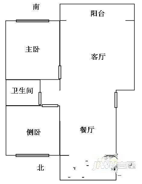 丽水家园2室2厅1卫户型图