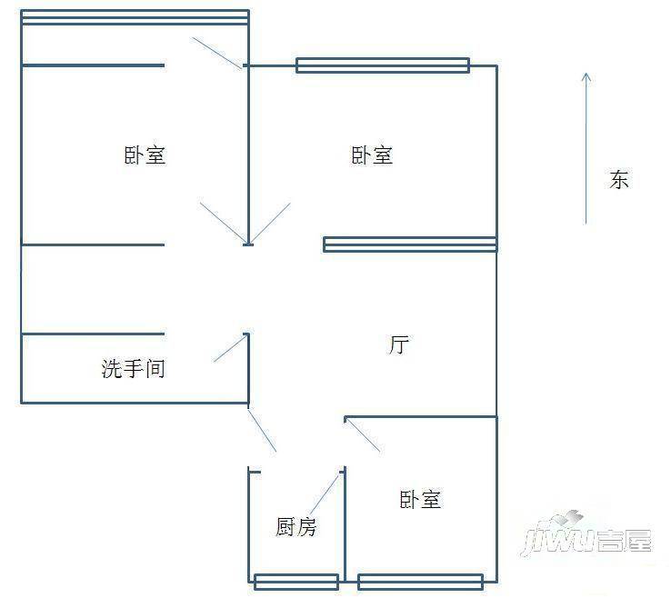 长兴园2室2厅1卫户型图