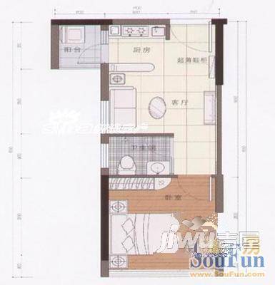 兰花花公寓2室2厅1卫户型图