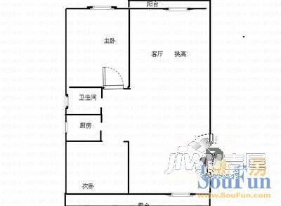 兰花花公寓2室2厅1卫户型图