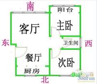 荣锦苑西区2室2厅1卫户型图