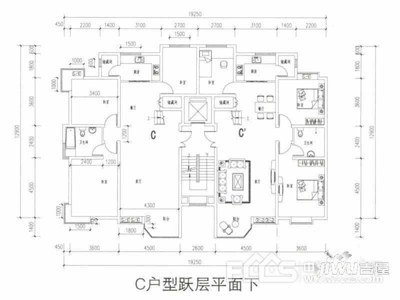 榕安苑2室1厅1卫户型图