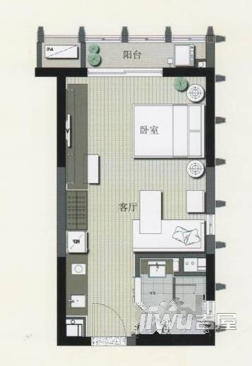 榕安苑2室1厅1卫户型图