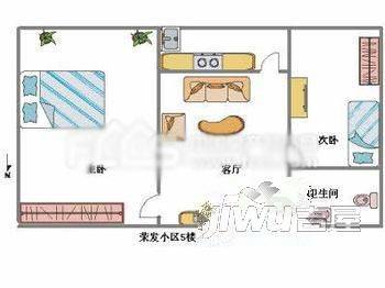 五里水乡2室2厅1卫户型图