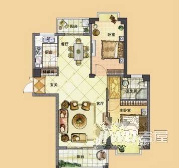 新新家园2室2厅2卫户型图