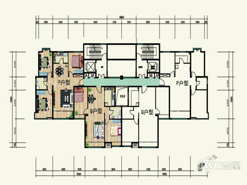 派胜金溪里2期3室2厅1卫户型图