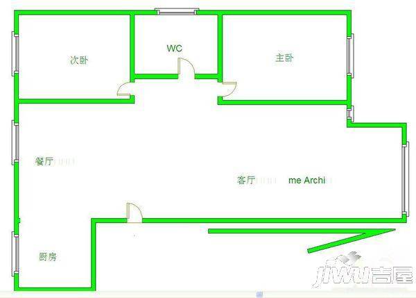 嘉屋上河3室2厅1卫户型图