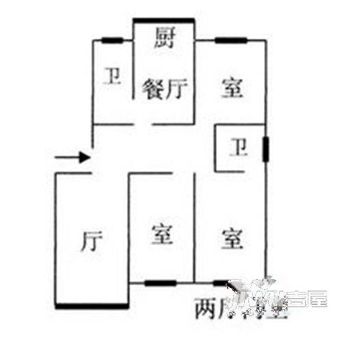 红运新村2室2厅1卫户型图