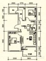 高教新城·学区嘉园2室1厅1卫89㎡户型图