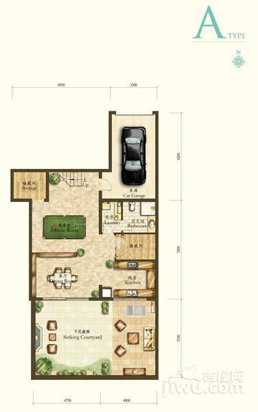 海棠公社3室4厅4卫290㎡户型图