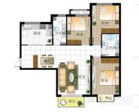 北京城建·世华泊郡3室2厅1卫121㎡户型图