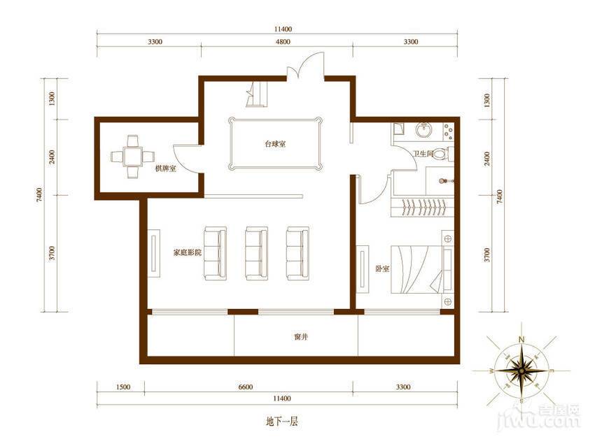 旭辉御府4室2厅3卫244㎡户型图