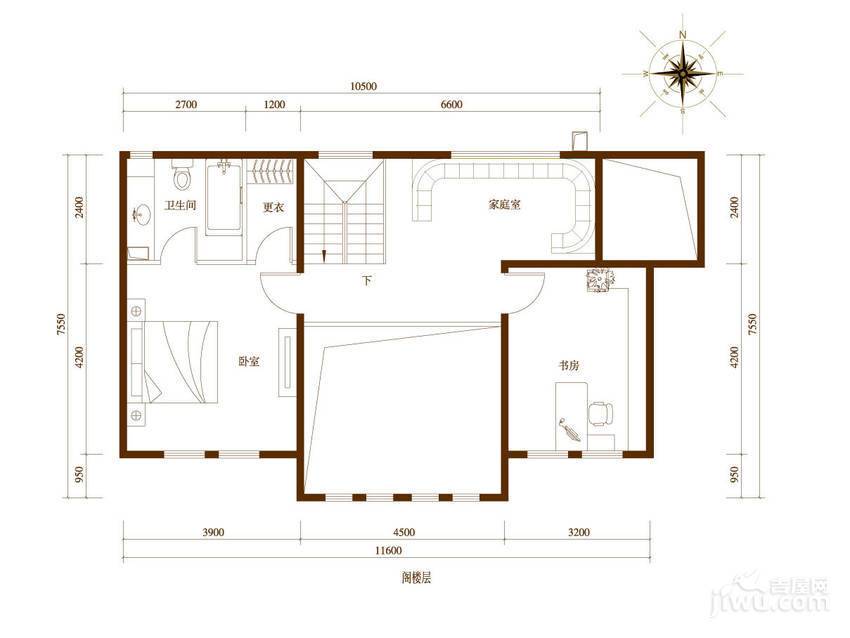 旭辉御府5室3厅3卫209㎡户型图