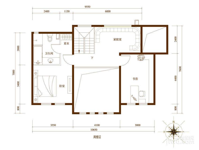 旭辉御府5室3厅3卫190㎡户型图