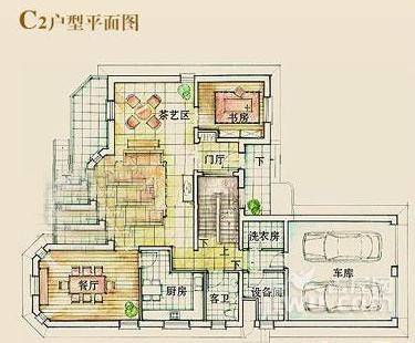 晴翠园1室2厅1卫216.6㎡户型图