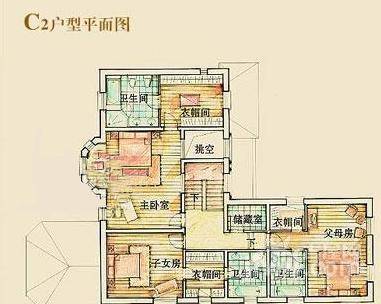 晴翠园1室2厅1卫216.6㎡户型图