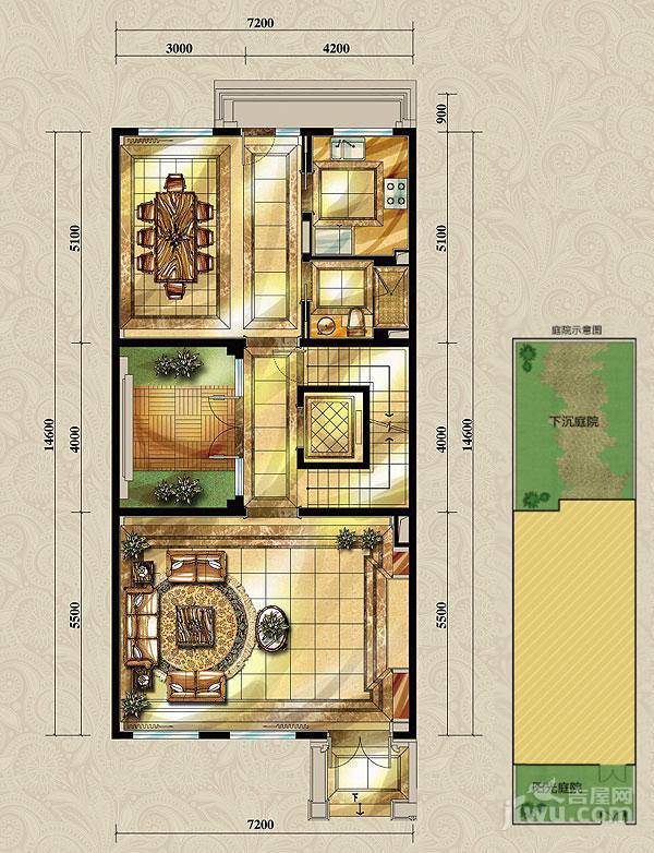 中海九号公馆3室6厅4卫310.5㎡户型图