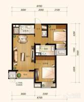 住总万科金域华府2室2厅1卫86㎡户型图