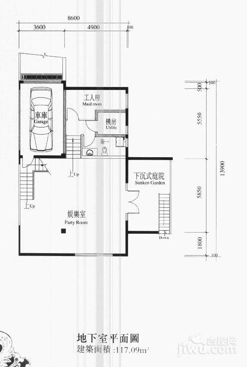 檀香山别墅5室3厅5卫442.6㎡户型图