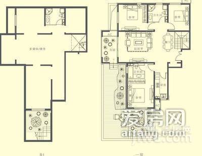 世嘉光织谷3室2厅2卫126㎡户型图