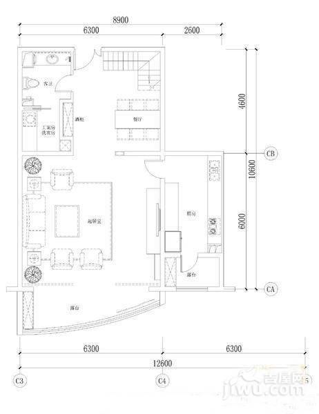 元大都7号6室4厅4卫400㎡户型图