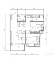 戛纳35号2室2厅1卫89㎡户型图