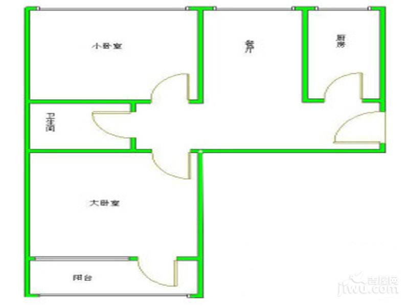 中信城2室1厅1卫83㎡户型图