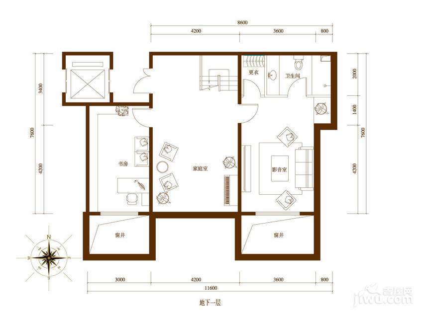 旭辉御府3室2厅2卫233㎡户型图