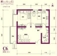 燕京航城2室2厅1卫72㎡户型图