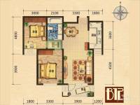 世嘉光织谷2室2厅1卫74㎡户型图