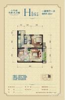 孔雀大卫城1室2厅1卫66㎡户型图