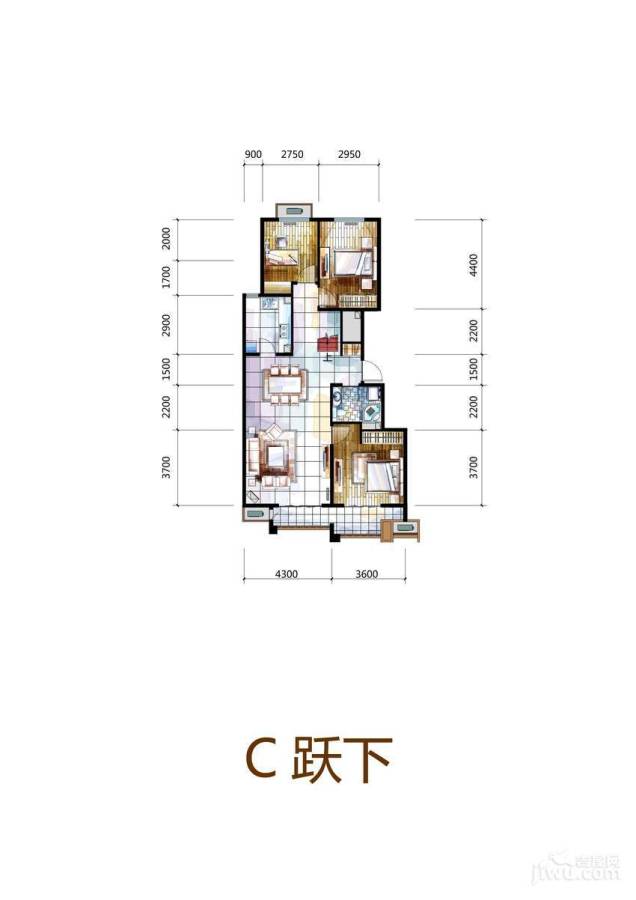 孔雀大卫城4室2厅2卫176㎡户型图