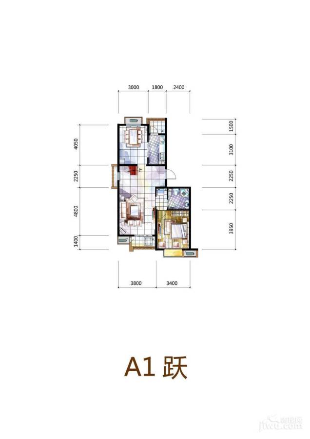 孔雀大卫城2室2厅2卫147㎡户型图