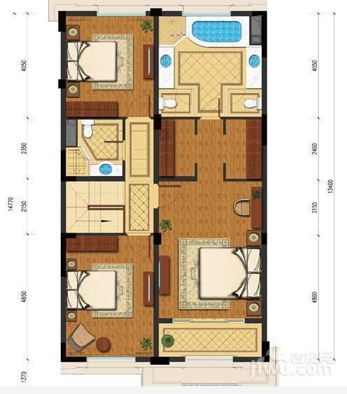 绿城玉兰花园臻园4室2厅3卫217㎡户型图