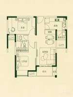 汇锦城2室2厅1卫83.7㎡户型图