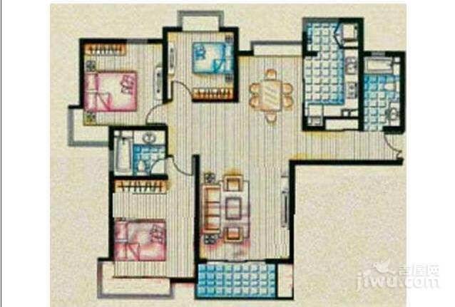 和欣国际花园3室2厅2卫120㎡户型图