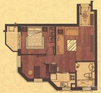 陕西北路16882室1厅1卫73㎡户型图