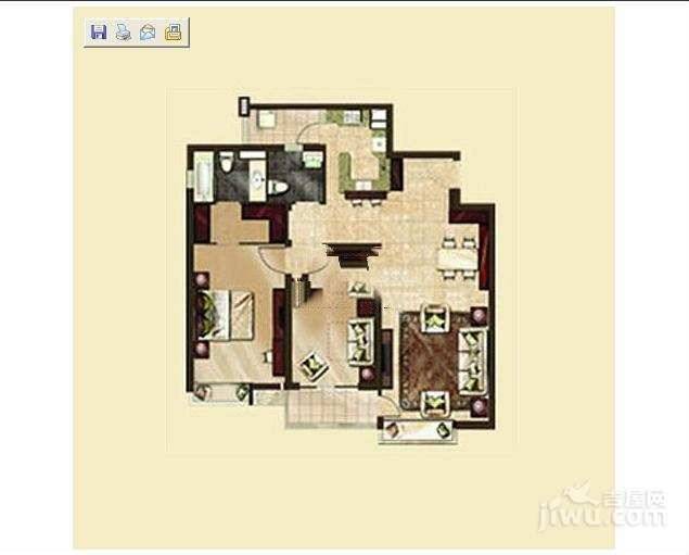 远中风华园2室2厅2卫134㎡户型图