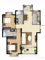 平安富邸2室2厅2卫98㎡户型图