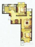 金领国际2室2厅1卫86㎡户型图