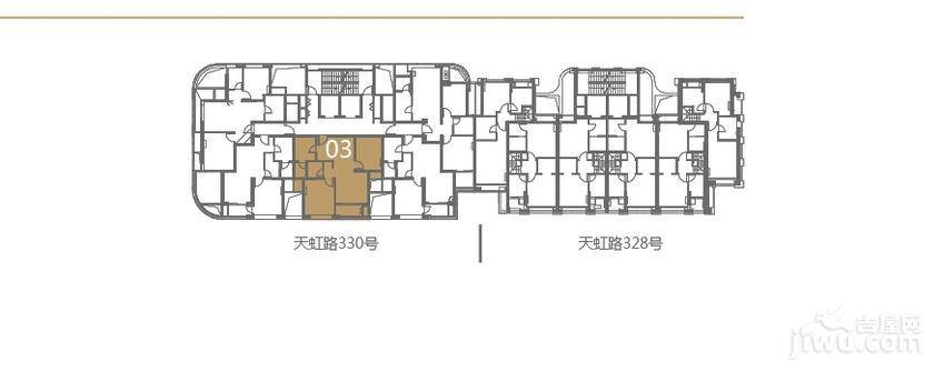 瑞虹新城璟庭3室2厅1卫94㎡户型图