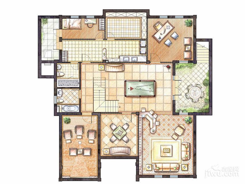 东郊紫园5室4厅4卫537㎡户型图