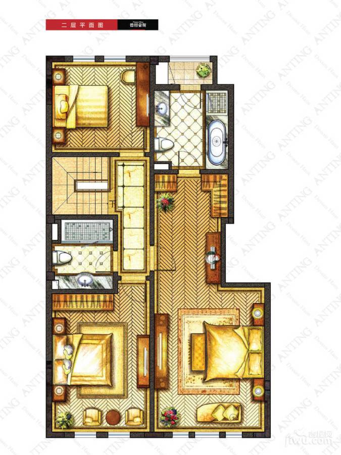 安亭新镇德绍豪斯3室2厅3卫208㎡户型图