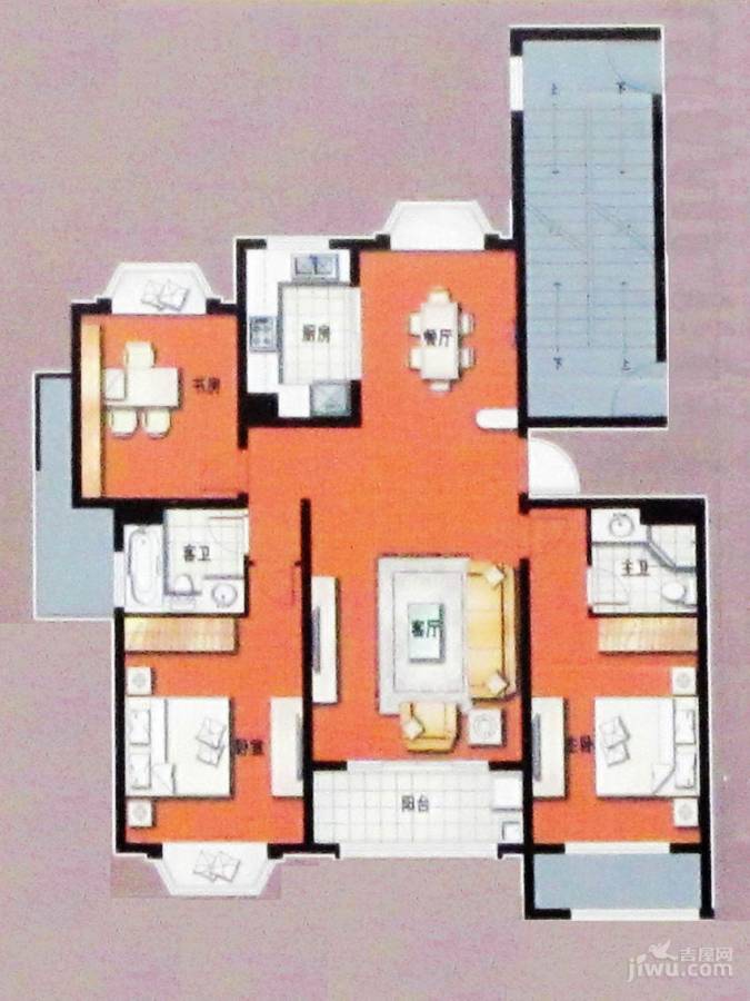 阳光家园3室2厅2卫147㎡户型图