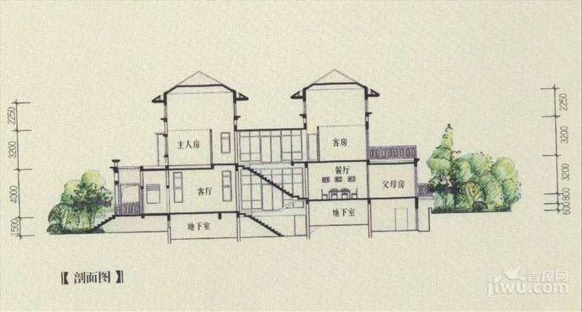 仙湖山庄二期3室2厅2卫213㎡户型图