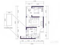 阳基春天里1室1厅1卫50㎡户型图